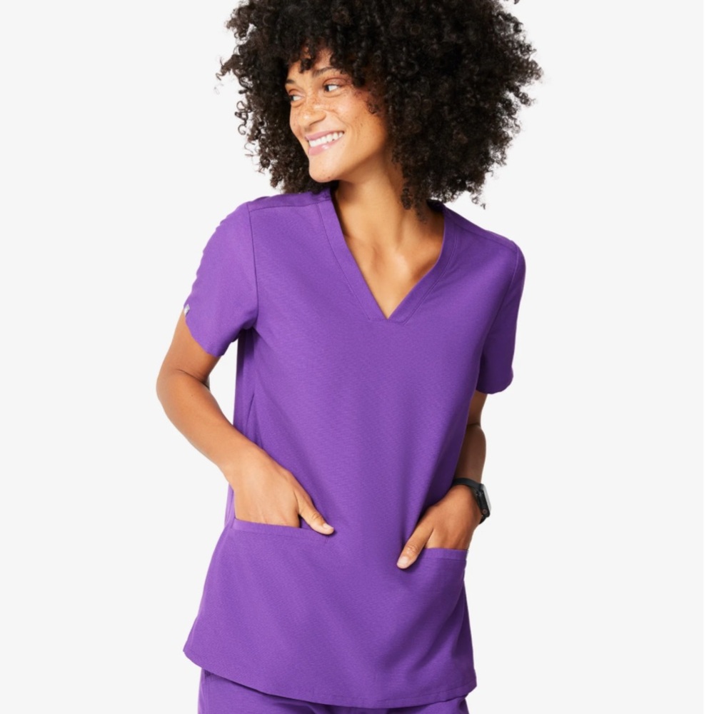 Figs Casma Scrub Top in Ultra Violet Purple